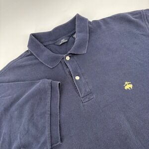 Brooks Brothers 346 Polo Shirt XL Navy Blue Short Sleeve Cotton Pique Logo